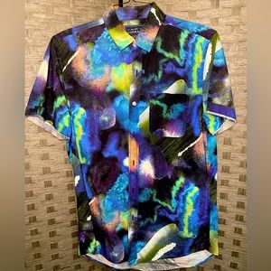 TopMan Classic Fit size M multi-colored casual button down short sleeve shirt